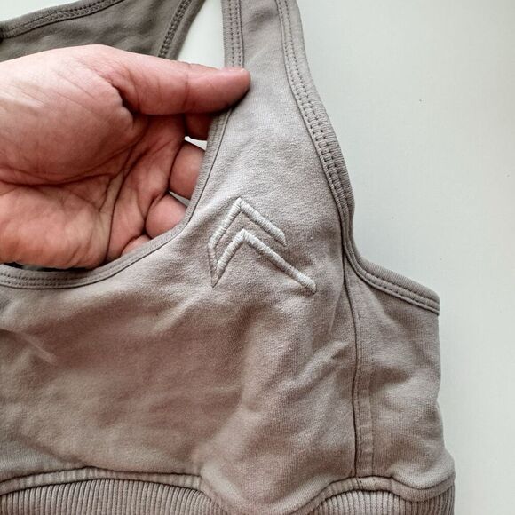ONER Active Small Sports Bra Clay Gray Bralette LOGO Racerback Classic Lounge - Picture 5 of 6